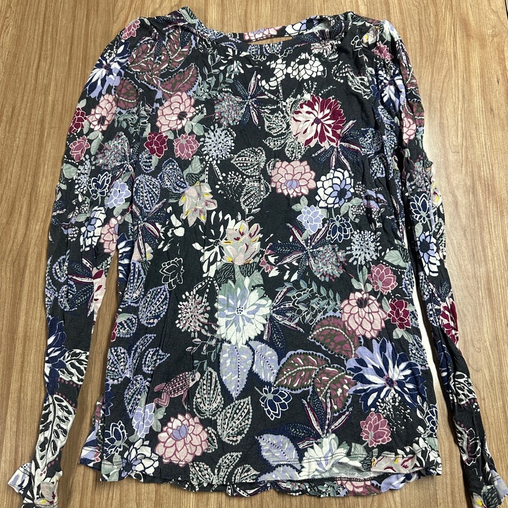 LOFT Multicolor Floral Long Sleeve Top